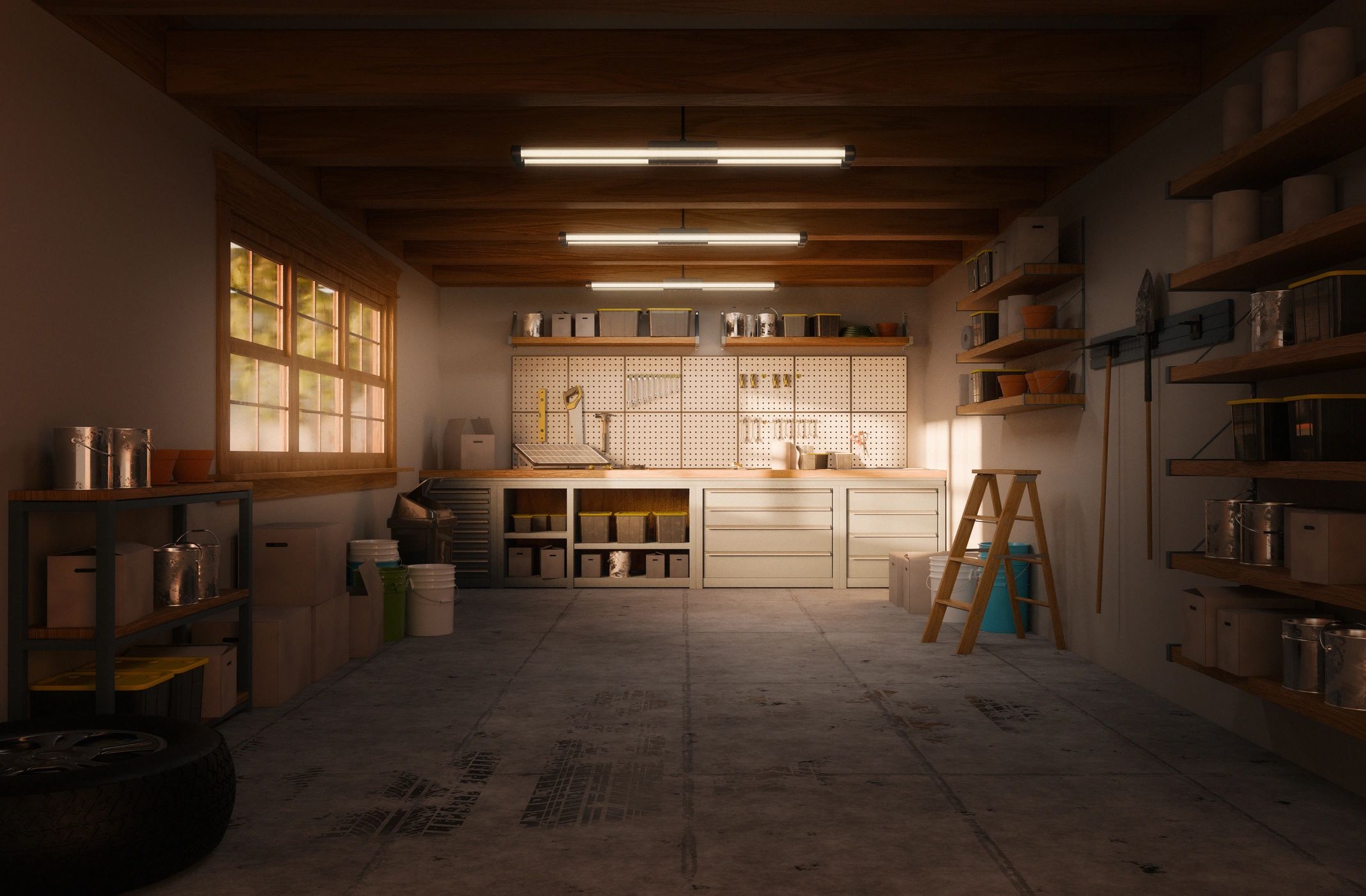 Workshop interior with equipment